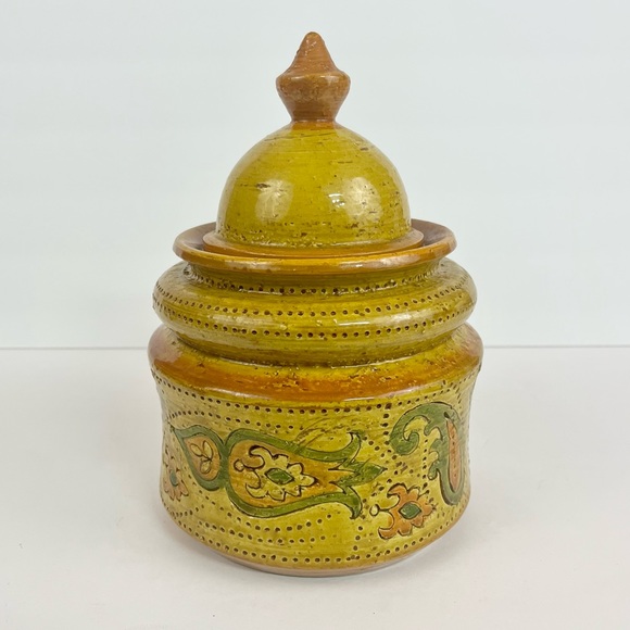 MCM Italian Rosenthal Netter Pottery Lidded Pottery Jar Signed And Numbered - Picture 15 of 16